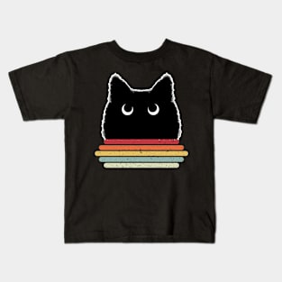 Retro Cat Shirt, Black Cat Shirt, Vintage Cat Shirt, Cat Kids T-Shirt